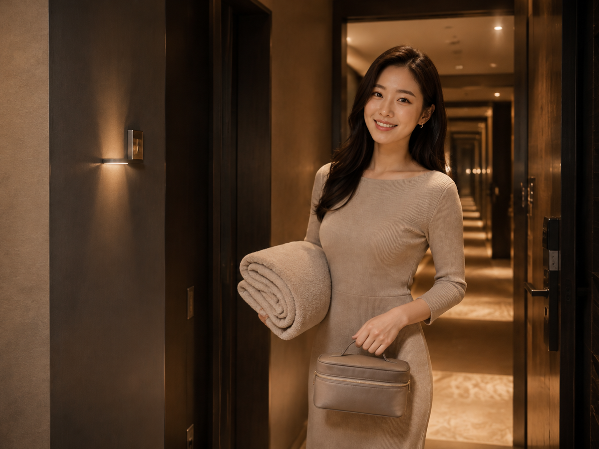 성남 위례 방문 홈케어 일정을 준비하는 젊은 성인 한국 여성 관리사